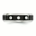 thumbnail image 4 of Edward Mirell Black Ti Beveled .09 ct Dia w/Sterling Silver Bezel 7mm Band Size 13, 4 of 4