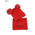 thumbnail image 3 of Spencer Baby Winter Warm Pom Pom Beanie Hat Scarf Set, Infant Toddler Ski Knit Cap Crochet for Girls Boys "Red", 3 of 5