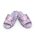 thumbnail image 2 of COEQINE Axolotl Daisy Purple Slip On Slippers for Women, Comfortable Fuzzy Sandals Y2K Open Toe Slippers Machine Washable Slip On Slides Footwear for Home Bedroom Spa Travel, 40-41, 2 of 7