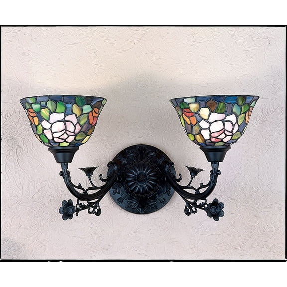 Meyda 21"W Tiffany Rosebush 2 LT Wall Sconce.613
