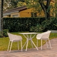 thumbnail image 2 of Luxury Commercial Living 3-Piece White Patio Dining Set with Arm Chairs 32", 2 of 5
