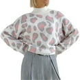 thumbnail image 2 of Lovskoo 2024 Sweaters for Women Turtleneck Lazy School Style Leopard Print Mock Neck Pullover Sweater Loose Long Sleeved Top Pink, 2 of 7