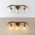 thumbnail image 6 of JONATHAN Y Wyatt 25.5" 3-Light Southwestern Bohemian Resin/Seeded Glass Faux Antler LED Vanity Light, Brown Wood Finish, 6 of 12