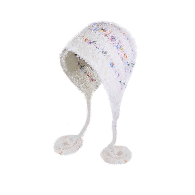 Gorro de invierno Wancir para mujer, estilo peruano, con orejeras, de sherpa, para esquí y nieve, tejido con forro polar.
