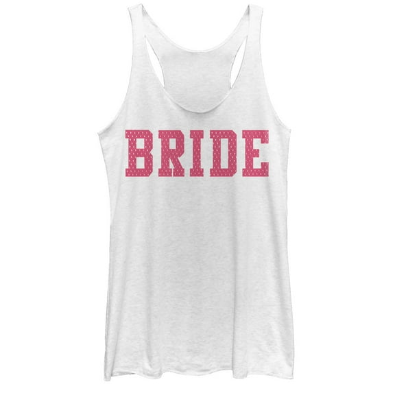 Women's CHIN UP Bride  Racerback Tank Top White Heather Small