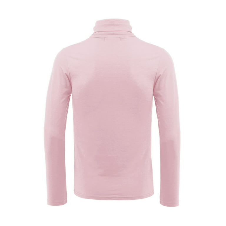 svar trække Eftermæle Unique Bargains Men's Lightweight Long Sleeve Pullover Top Turtleneck T-shirt  Pink 40 - Walmart.com