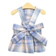 thumbnail image 1 of Plaid Dog Dress Bow Tie Harness Leash Set Breathable Soft Comfortable Puppy Summer Dress for Daily Walking Blue (with 1.4m/4.6ft Rope) XXL, 1 of 1