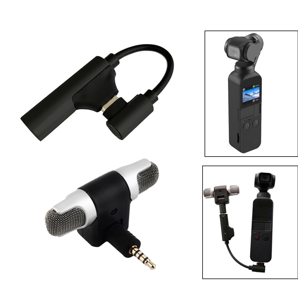 Takeoutsome Type C to 3.5mm Audio Adapter External Wireless Microphone For DJI Osmo Pocket -