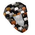 thumbnail image 5 of Voska Women's Ponytail Scrub Hat Animal Print Cotton Adjustable Work Cap Salon Restaurant Nursing Daily Full Coverage Headwrap Black one size, 5 of 6
