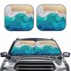 thumbnail image 2 of Balery Beach Parasol para parabrisas de coche de 2 piezas | Parasol plegable para parabrisas delantero de coche para la mayoría de sedanes-Small, 2 of 6
