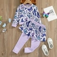 thumbnail image 4 of WIBACKER Butterfly Print Outfits for 2-7T Little Girls,Kid Long Sleeve Crop Tops Leggings Skirt Casual Clothes, 4 of 9