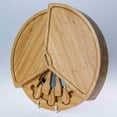 thumbnail image 5 of BlauKe® Bamboo Cheese Board and Knife Set – 14 inch Round Charcuterie Board, Serving Tray, Platter, Wood Cheese Board Set with Slide-Out Drawer, 5 of 16