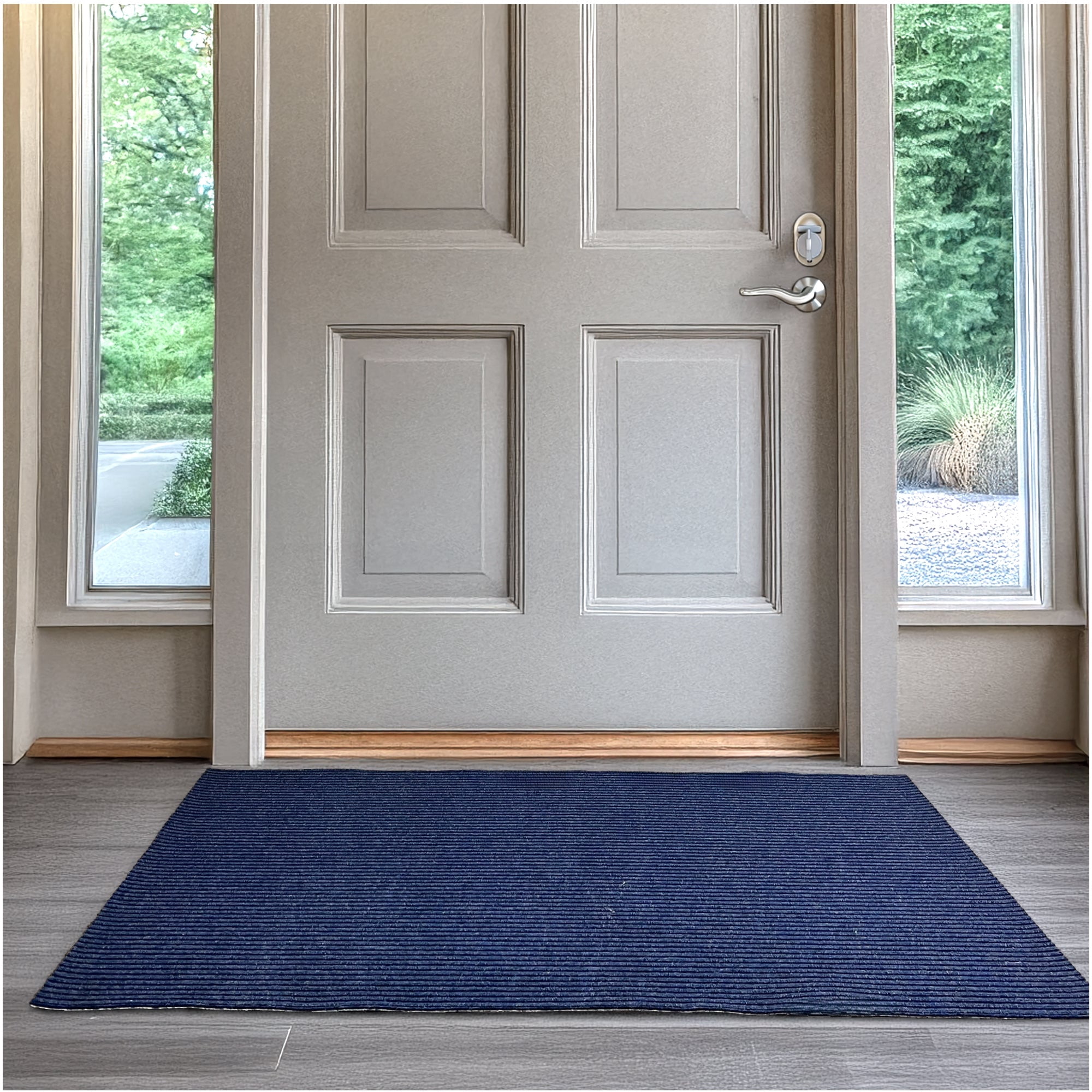 Koeckritz Rugs Heavy Duty Non-Slip Blue Area Rug, 2' x 3', Durable, Easy to Clean
