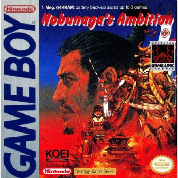 Restored Nobunaga's Ambition (Nintendo GameBoy Original, 1991) RPG Game (Refurbished)