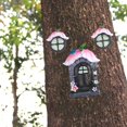 thumbnail image 3 of Gnomo de hadas en miniatura, ventana y puerta para árboles, decoración de esculturas de jardín, decoración para habitación de , paredes y árboles rosado DYNWAVEMX Casa de gnomo de hadas, 3 of 8