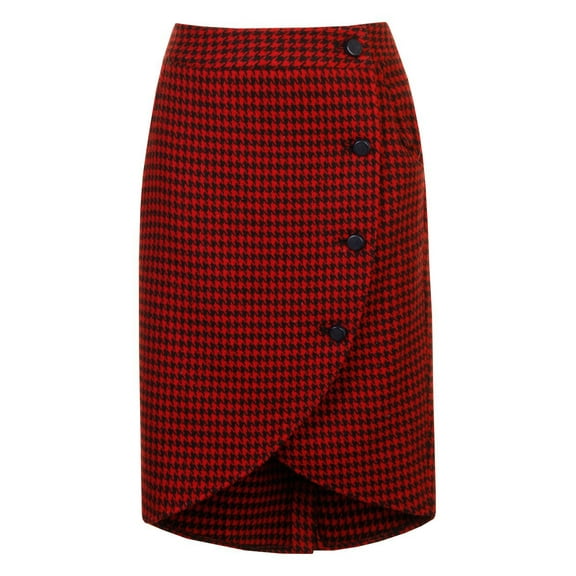 ALICE'S PIG Women's Wendy's Wrap Skirt, Red/Black, US 4