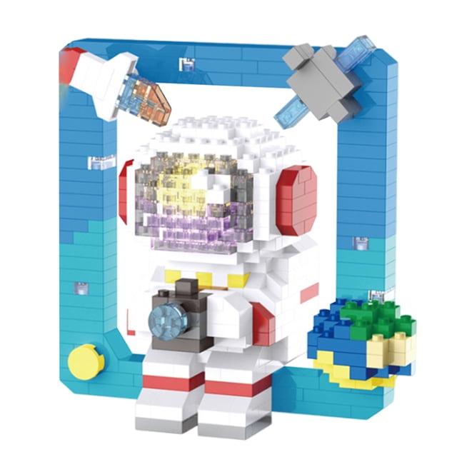 Figura de astronauta brillante, Mini ladrillos de astronauta, serie aeroespacial espacial con luz