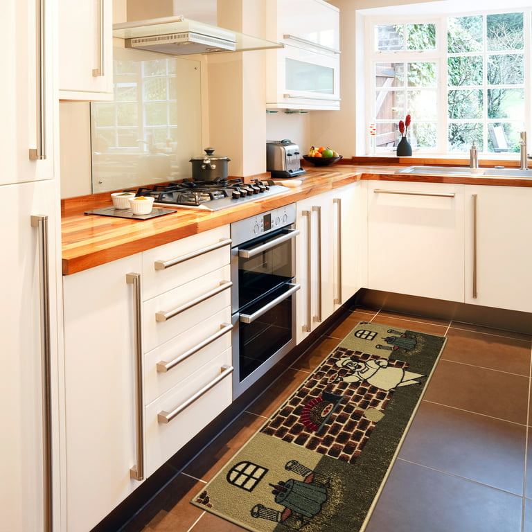 Seloom Durable Kitchen Rug Runners with Non-Slip Rubber Backing and Un