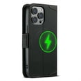 thumbnail image 7 of Allytech Wallet Case for iPhone 14 Pro Max, [Support Wireless Charging], Luxury PU Leather Kickstand Magnetic Clasp Cover with Card Slots & Cash Pocket, Shockproof Anti-Drop Protective Shell - Black, 7 of 7
