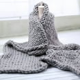 thumbnail image 3 of AUQ Large Sofa Chunky Knit Yarn Warm Blanket Thick Bulky Knitted Throw Home Decor, 3 of 3