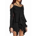 thumbnail image 2 of Women'S Halloween Costumes Off-Shoulder Butterfly Fairy Cosplay Party Handkerchief Flowy Midi Dress Black L, 2 of 9