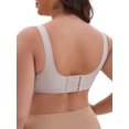 thumbnail image 3 of INSPIRE CHIC Women's Mesh Wireless Push Up Minimizers Wide Straps V-Neck Lightweight Breathable Seamless Soft Bras XXL Purple, 3 of 4