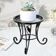 thumbnail image 1 of Soporte para plantas de metal Colamx con estante redondo Negro 5.31 x 5.12 pulgadas, 1 of 8
