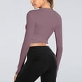 thumbnail image 5 of FAIWAD Womens Yoga Crop Tops Long Sleeve Going Out Tops Slim Stretch Athletic Workout Tops with Thumb Holes, 5 of 5