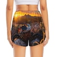 thumbnail image 2 of Lsque Lizard With Sunglasses Sunset Printed Women's Running Shorts with Liner Pockets,Elastic Quick Dry Workout Athletic Gym Yoga Shorts,Womens High Waist Shorts-Large, 2 of 9