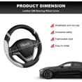 thumbnail image 2 of Car Steering Wheel Cover 15 inch Leather Breathable Non-Slip Wrap Universal Fit for SUV Truck Van Gray, 2 of 5