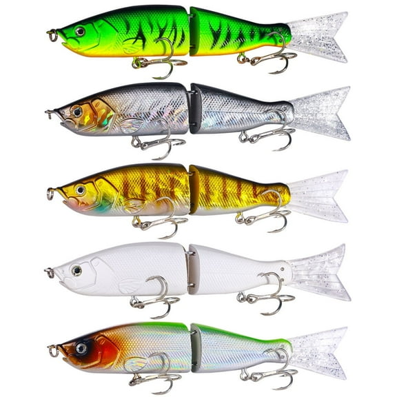 HENGJIA Fishing Lures 5PCS Large Multi Jointed Fish Fishing Kits Slow Sinking Lifelike Swimbait Freshwater and Saltwater for Trout Bass Lures