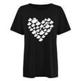 thumbnail image 4 of Virmaxy Happy Easter T-Shirt for Women Easter Egg Letter Print Tees Tops Fashion Crewneck Printed Short Sleeve T-Shirt Casual Loose Shirt Tops Black-B 2XL, 4 of 4