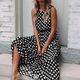 thumbnail image 2 of NIEWTR Women's Summer Midi Dress Sleeveless Polka Dot A Line High Neck Sundress Casual Long Outfits(Black,XL), 2 of 5