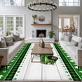 thumbnail image 4 of Area Rug 60×96in, St. Patrick's Day Farm Truck Floor Carpet Living Room Rug, Retro Wood Plank Green Clovers Plaid Non-Slip Welcome Mat Indoor Rugs for Bedroom Dining Room, 4 of 9