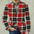 thumbnail image 5 of Zimjoy Mens Plaid Blazer One Button Vintage Corduroy Suit Jackets Slim Fit Casual Checkered Blazer Dinner Party Sport Coats Business Office Work Blazers Jackets, Red L, 5 of 5