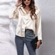 thumbnail image 3 of Camisa de Manga Larga Nikou para Mujer de Satén y Seda Color Champán Talla M, 3 of 8