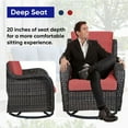 thumbnail image 5 of Opohoro 2-Piece Wicker Rattan Swivel Rocking Glider Chairs with Cushions for Patio, Porch, Backyard, 5 of 11