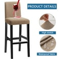 thumbnail image 3 of Bar Chair Covers Waterproof,Set of 2/4/6 Stretch Pub Chair Slipcover Universal Removable Washable Non-slip Jacquard Counter Height Bar Stool Covers for Cafe Kitchen Hotel-4-Khaki, 3 of 6
