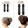 thumbnail image 4 of 4pcs Black Magic Hair Bun Maker - Foam Sponge Bun Twist Shaper, Hair Donuts Chignon, Hair Disk Ponytail Bun Maker, 4 of 8
