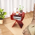 thumbnail image 3 of solaround Acrylic Nightstand Side Table Modern Design Clear Home Decor Display End Table for Living Room (Red), 3 of 8