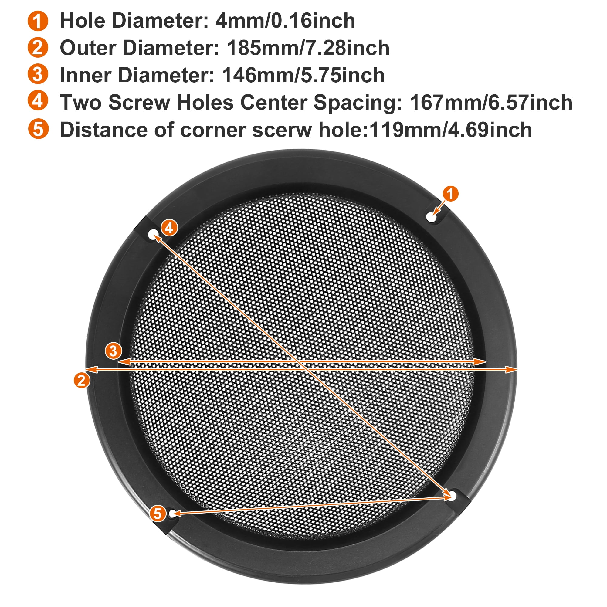 Unique Bargains Universal Speaker Grills Cover Mesh Guard 2Pcs 7"