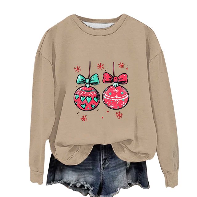 HAiming Chemise de Noël Garçons Filles Manches Longues Col Rond Chandail Xmas Vêtements Imprimés Mignons