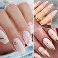 thumbnail image 2 of NEWSPIED 8 Sheets Line Nail Art Stickers Rose Gold Silver Metal Nail Stickers Nail Art Supplies 3D Metallic Curve Stripe Wave Lines Nail Decals French Nail Designs Striping Tape Wavy Nail Decor, 2 of 7