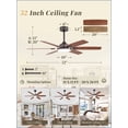 thumbnail image 3 of Lokivas 52in Ceiling Fans with Light and Remote Control, Modern Ceiling Fan with 6 Speeds, Reversible and Dual Finsh Blade for Indoor, Outdoor, Bronze, 3 of 8