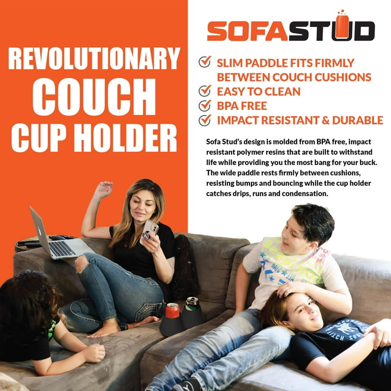 Sofa Stud Original Couch Cup Holder - Spill Proof, Convenient, & Versatile  Drink Coaster Molded from BPA Free, Impact Resistant, Durable Plastic that  Fits Cans, Cups, Bottles & More 