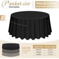 thumbnail image 4 of Nappe Ronde Trahoo - Lot de 10 Nappes Rondes Noires de 90 Pouces, Nappe Résistante en Polyester Premium pour Décoration de Table de Mariage, Fête, Salle à Manger, Banquet, Buffet, Vacances, Tables à Manger, 4 of 4