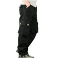 thumbnail image 4 of Pantalones largos de moda para hombre, casuales, de color sólido, con cremallera y bolsillos, elásticos, informales, para hombre., 4 of 4