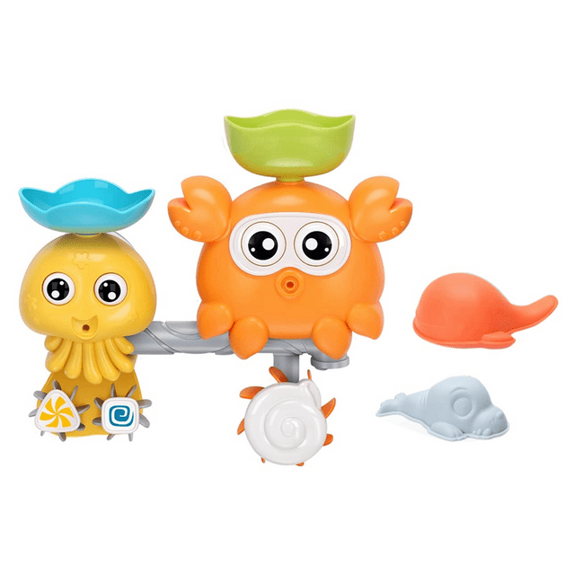 Juguetes de Baño Coloridos para Niños Pequeños de 1 A 3 Años, Juguetes para Bañera con Mini Aspersor y Tazas, Regalo Ideal en Caja de Color