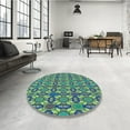 thumbnail image 4 of Ahgly Company Machine Washable Indoor Rectangle Transitional Blue Jay Blue Area Rugs, 2' x 3', 4 of 7