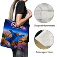thumbnail image 3 of Wonder Park Bolso de tela con estampado de lienzo para mujer, bolsa de compras reutilizable y estética, con cremallera interior, regalo para mujer,38*45cm., 3 of 6